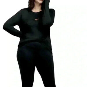 CAbi Peekaboo Tee Black Long-sleeve Size M